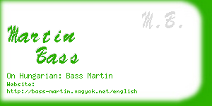 martin bass business card